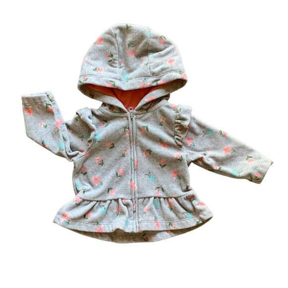 Carters Gray Floral Sweater Size 3mo - Picture 1 of 5